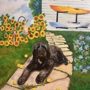 SOLD - Commissioned Painting of 'Brooke' The Portuguese Water Dog