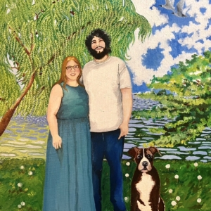 SOLD - Suzanne, Noah & Oreo - Commissioned Portrait