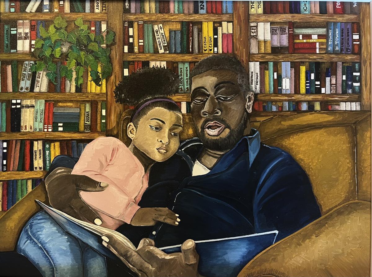 Father Reading to Daughter